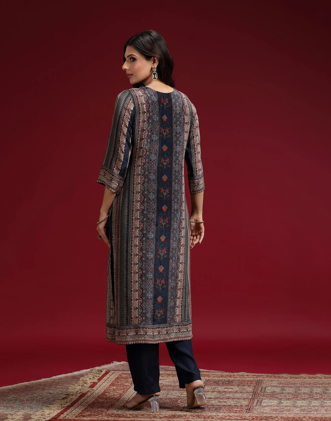 Ajrakh Tale Printed Workwear Kurta Set - Image 5