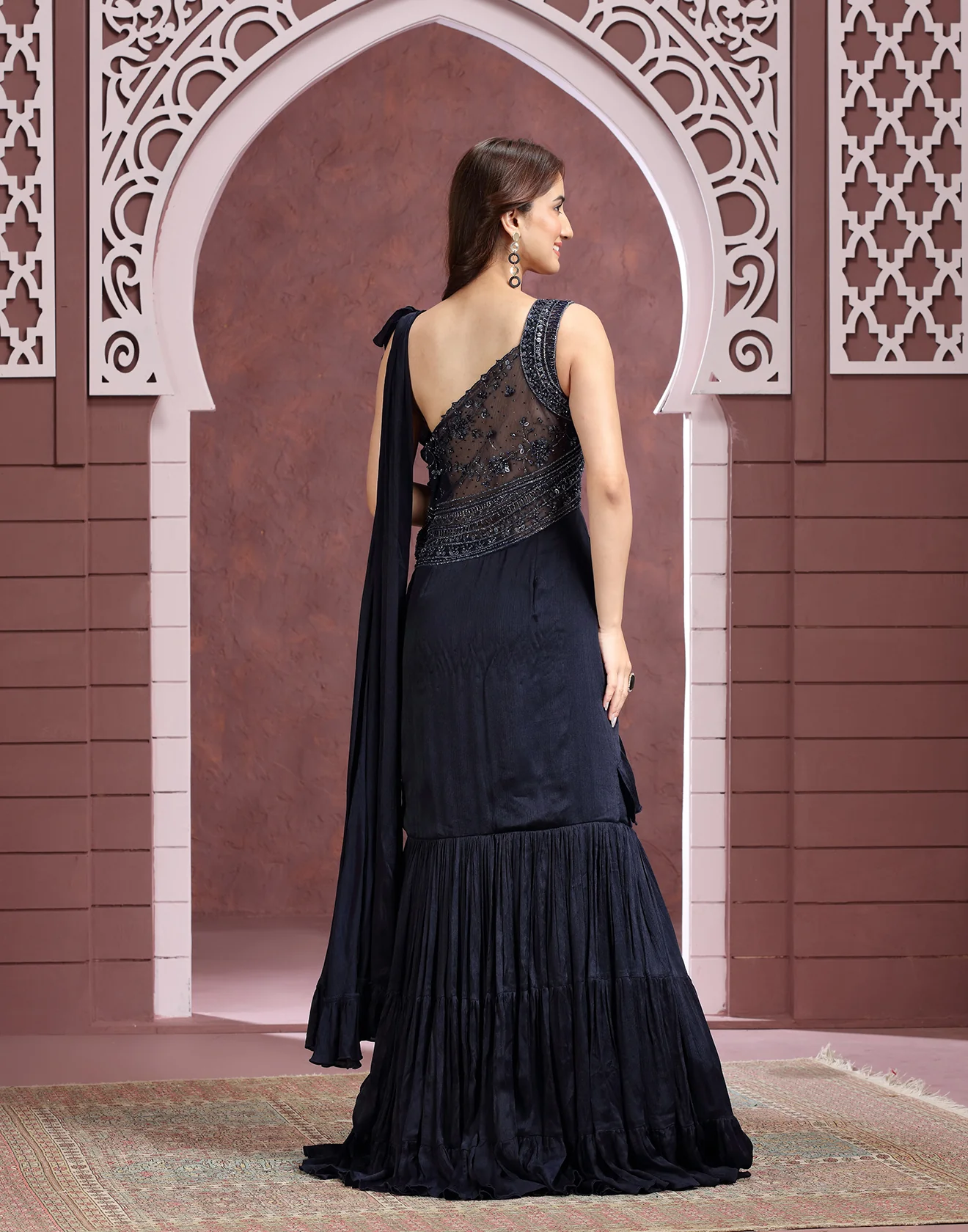 Astral Blue Embellished Bridesmaid Gown - Image 5