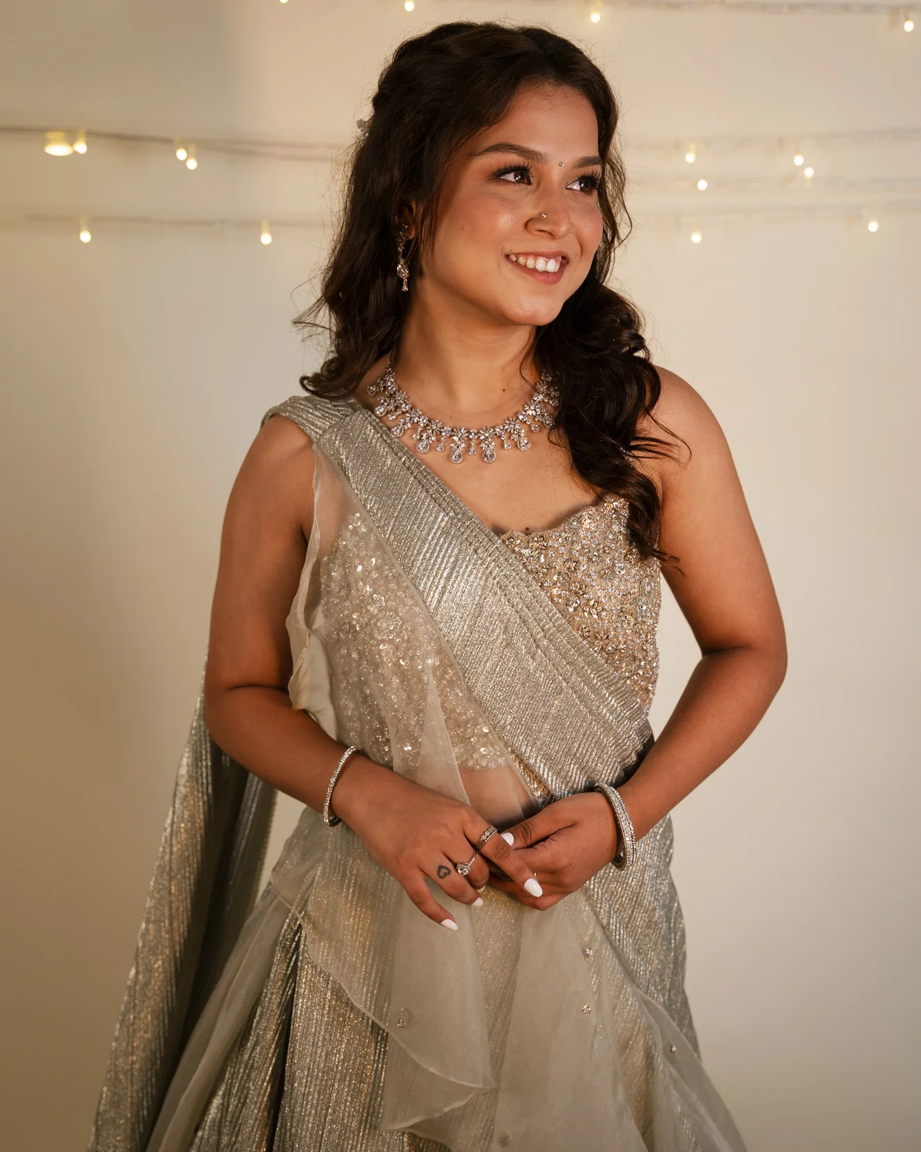 Ayesha Dhule In Sage Green Shimmer Embellished Lehenga Set - Image 4