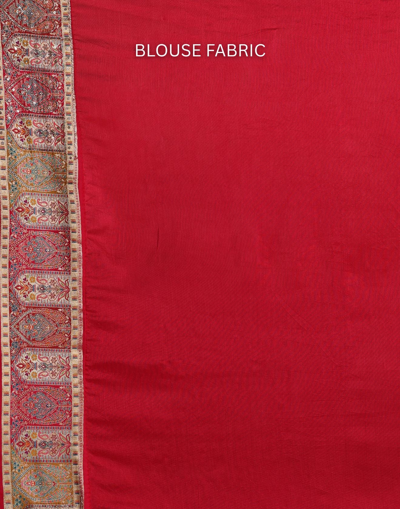 Berry Red Festive Silk Saree WIth Unstitched Blouse Fabric - Image 7