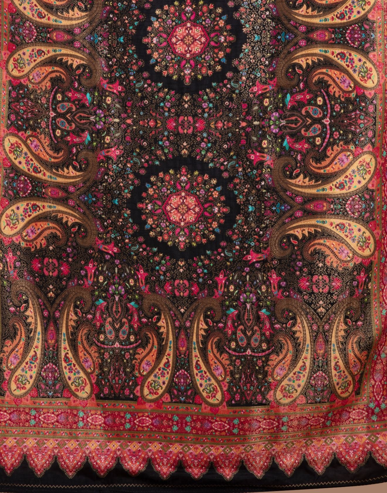 Black And Berry Hues Weave Blended Silk Unstitched Suit Set - Image 5