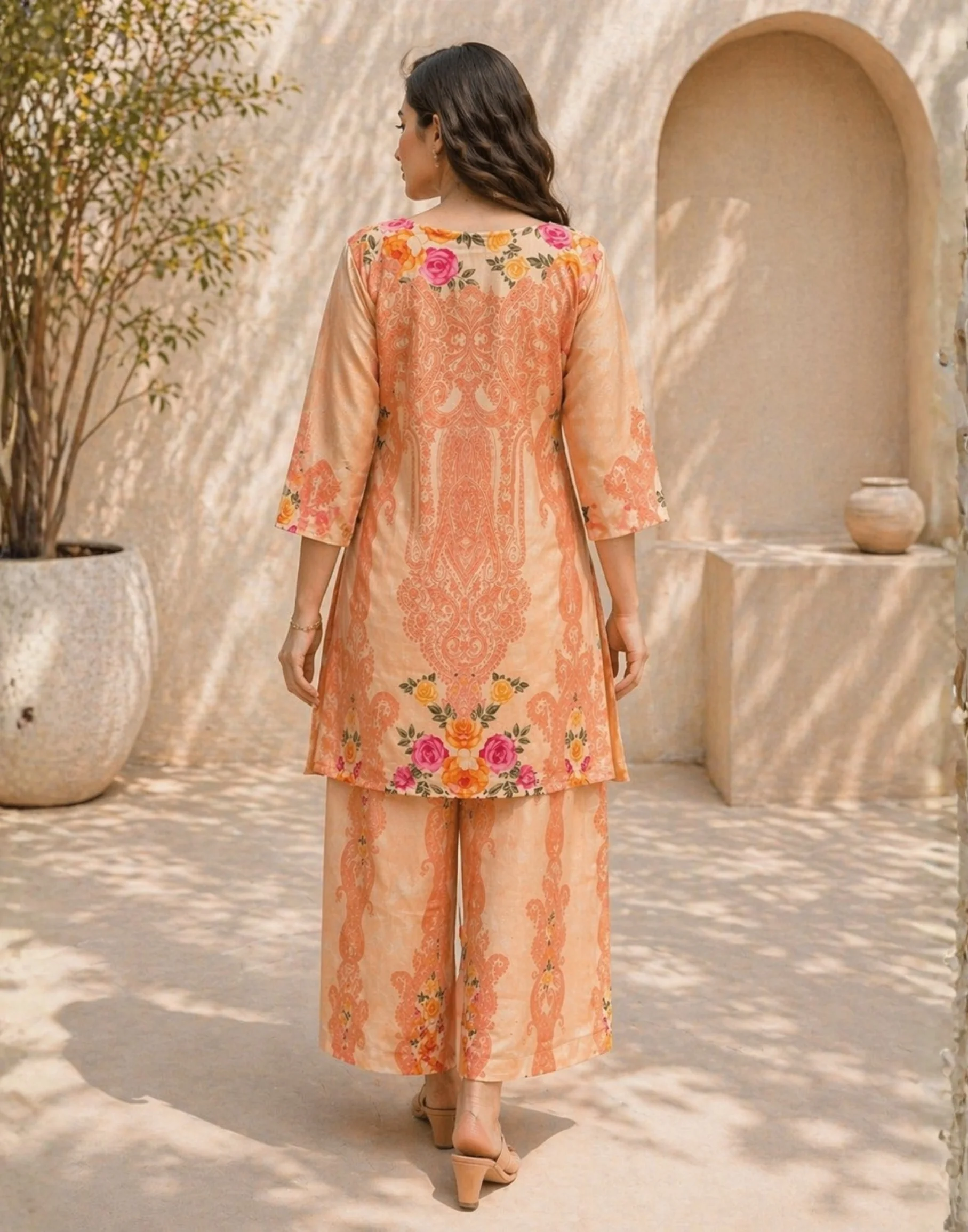 Burnt Sienna Printed Summer Co-Ord Set - Image 2