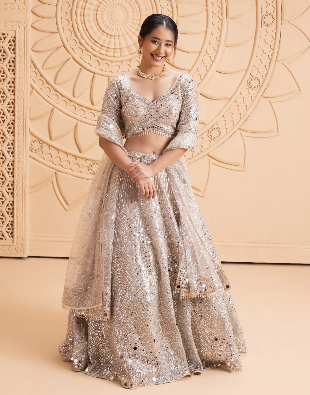 Casting Cloud Embellished Bridal Lehenga Set