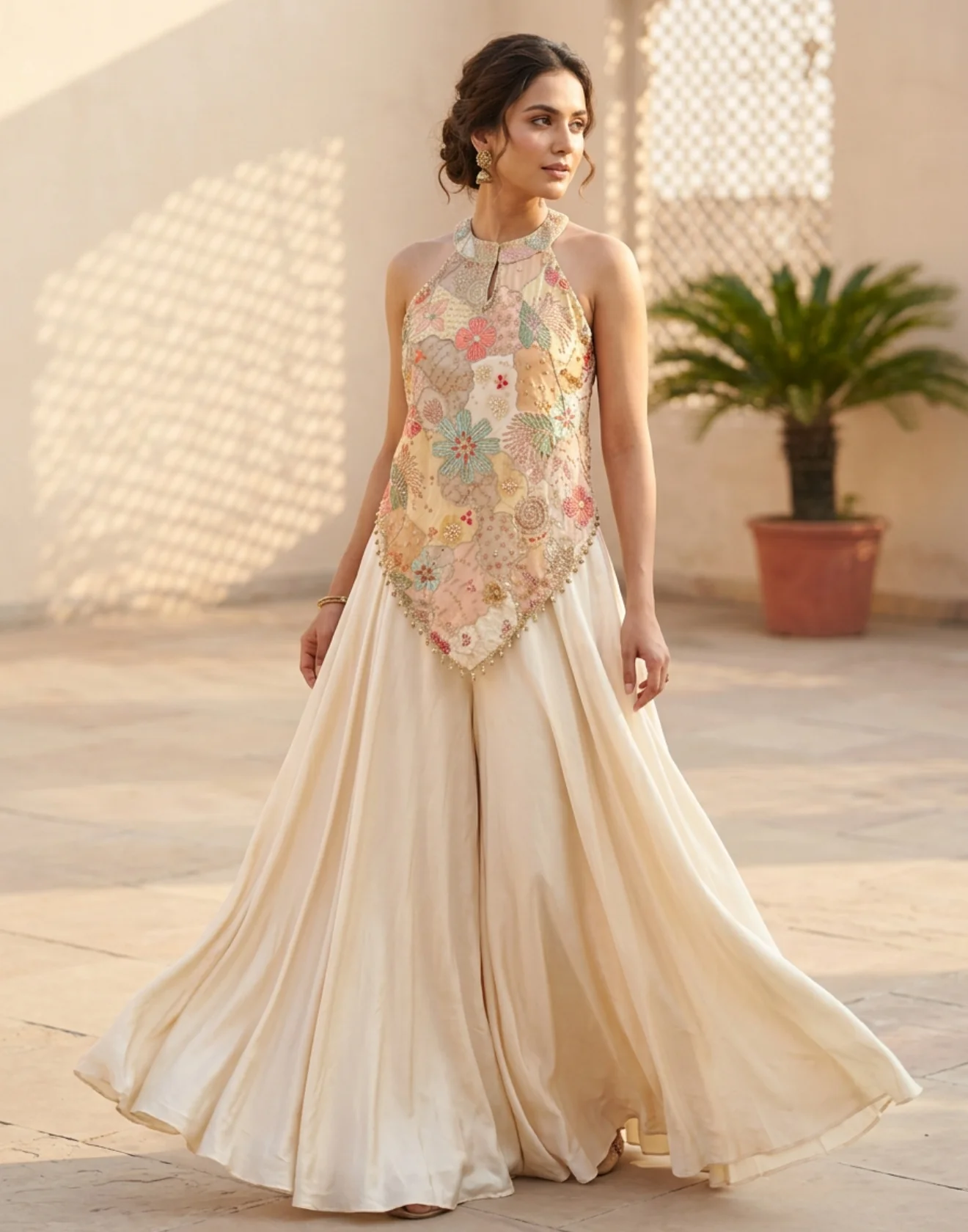 Cloud Mousse Printed Poncho Festive Suit