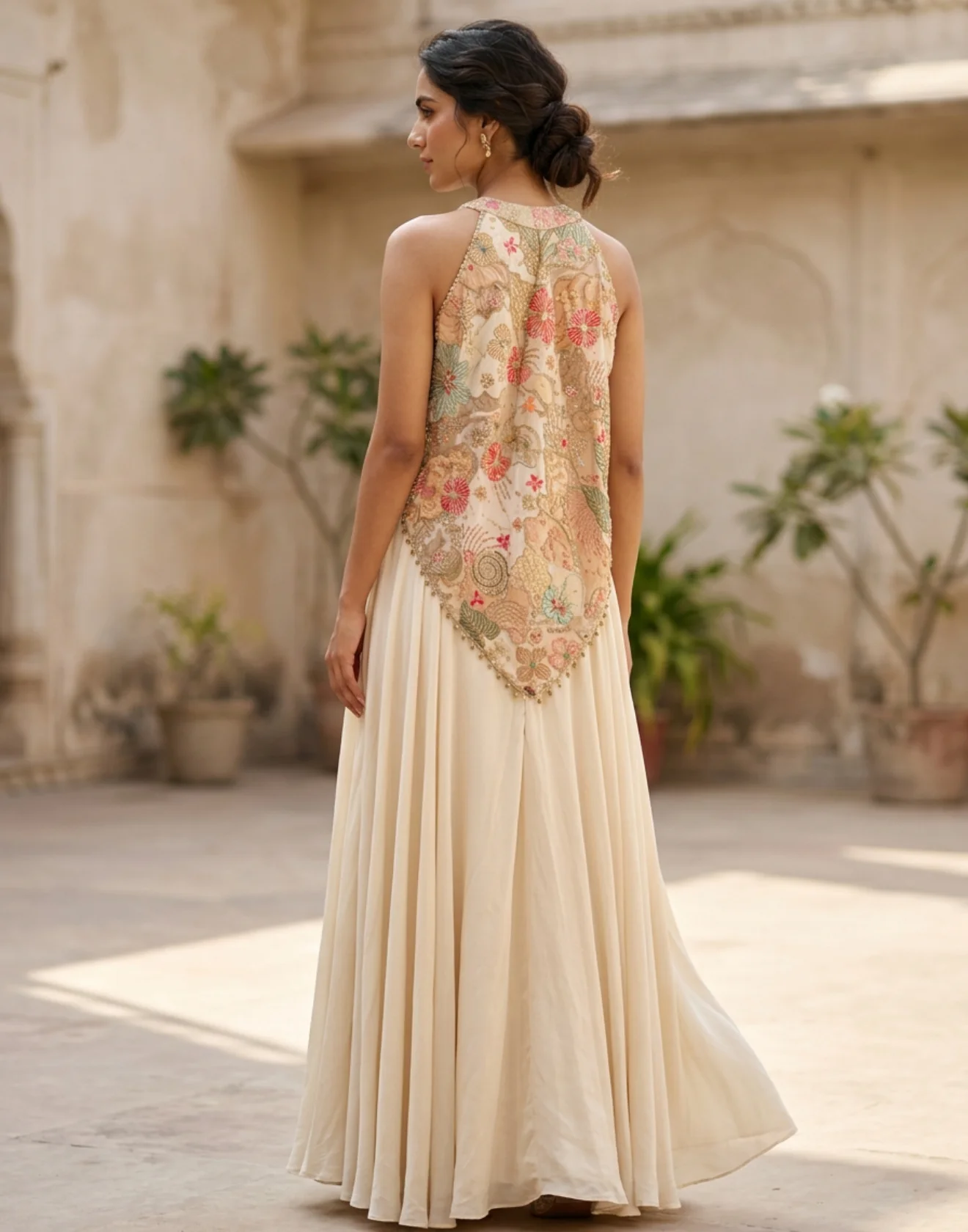 Cloud Mousse Printed Poncho Festive Suit - Image 2