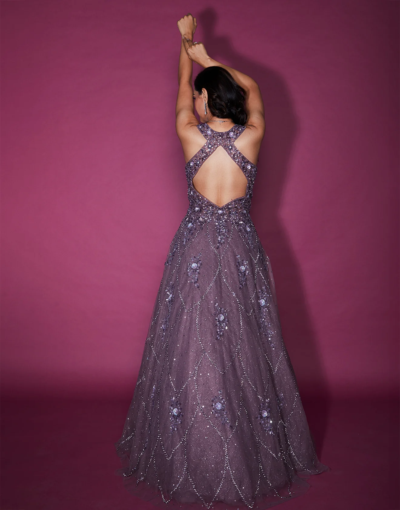 Cosmos Purple Embellished Bridal Gown - Image 5