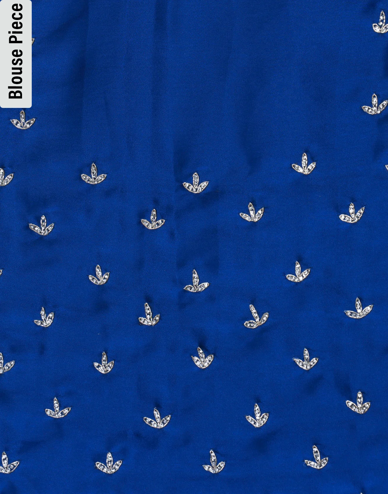 Deep Turquoise Satin Embellished Saree - Image 7
