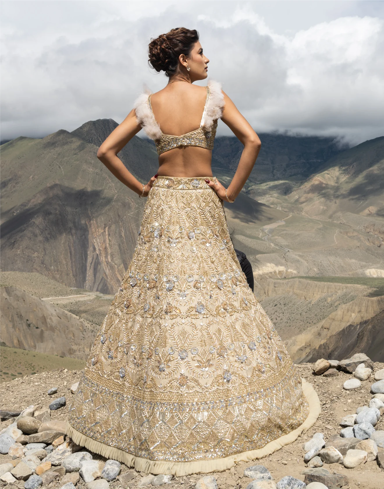 Elysian Embellished Lehenga For Wedding Reception - Image 4
