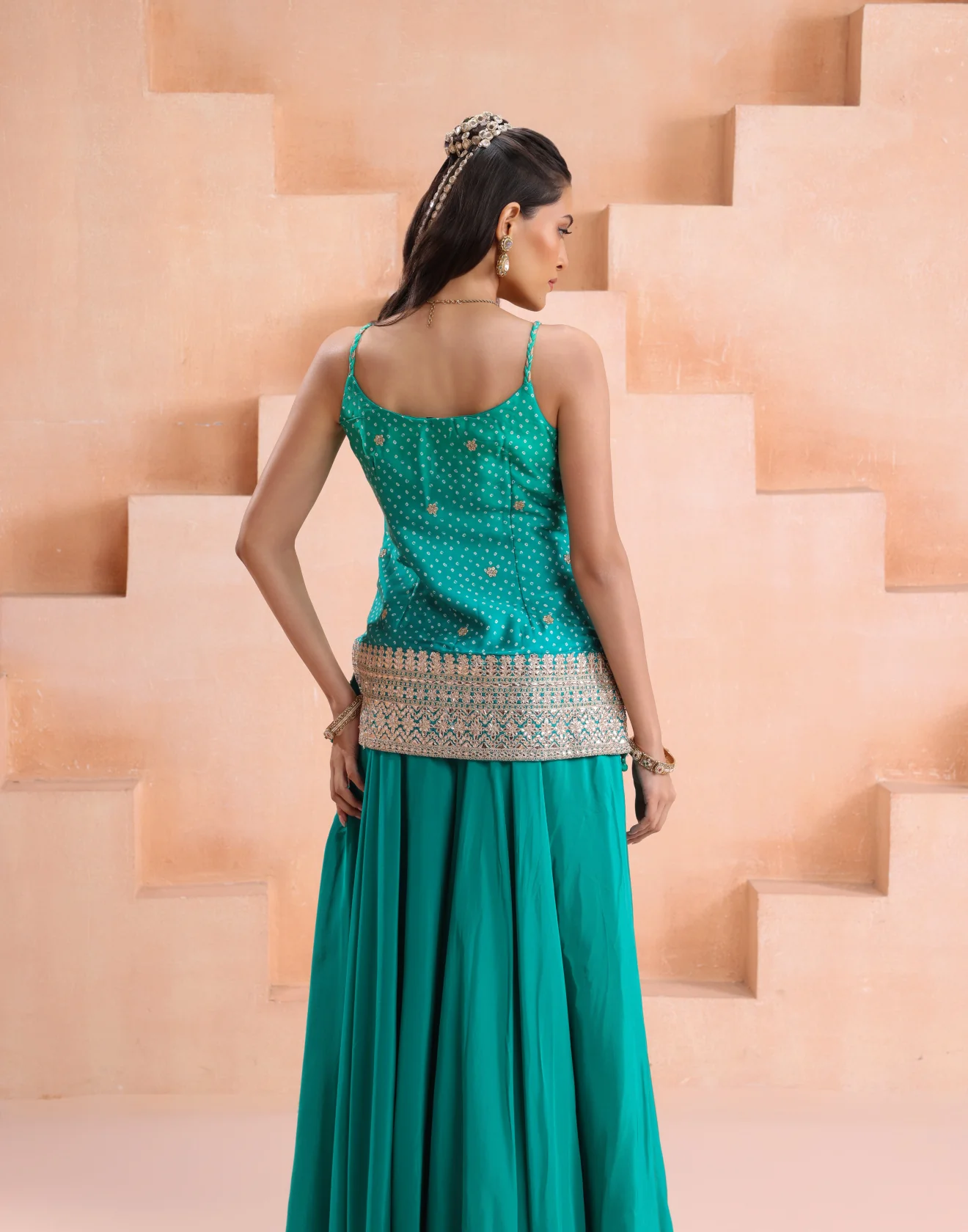 Emerald Rama Bandhej Printed Palzzo Salwar Suit Set - Image 6