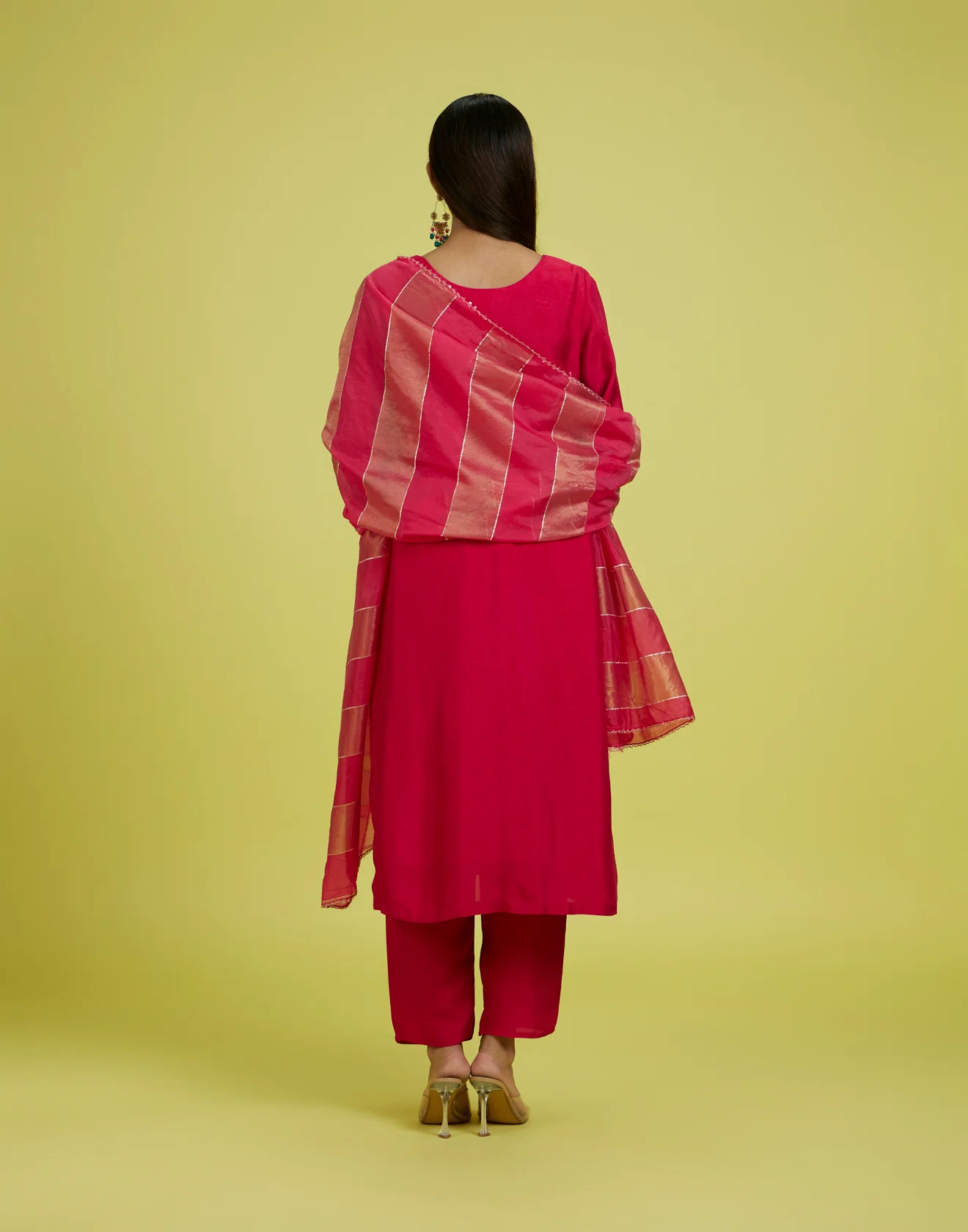 Floral Berry Embroidered Festive Kurta Set - Image 6