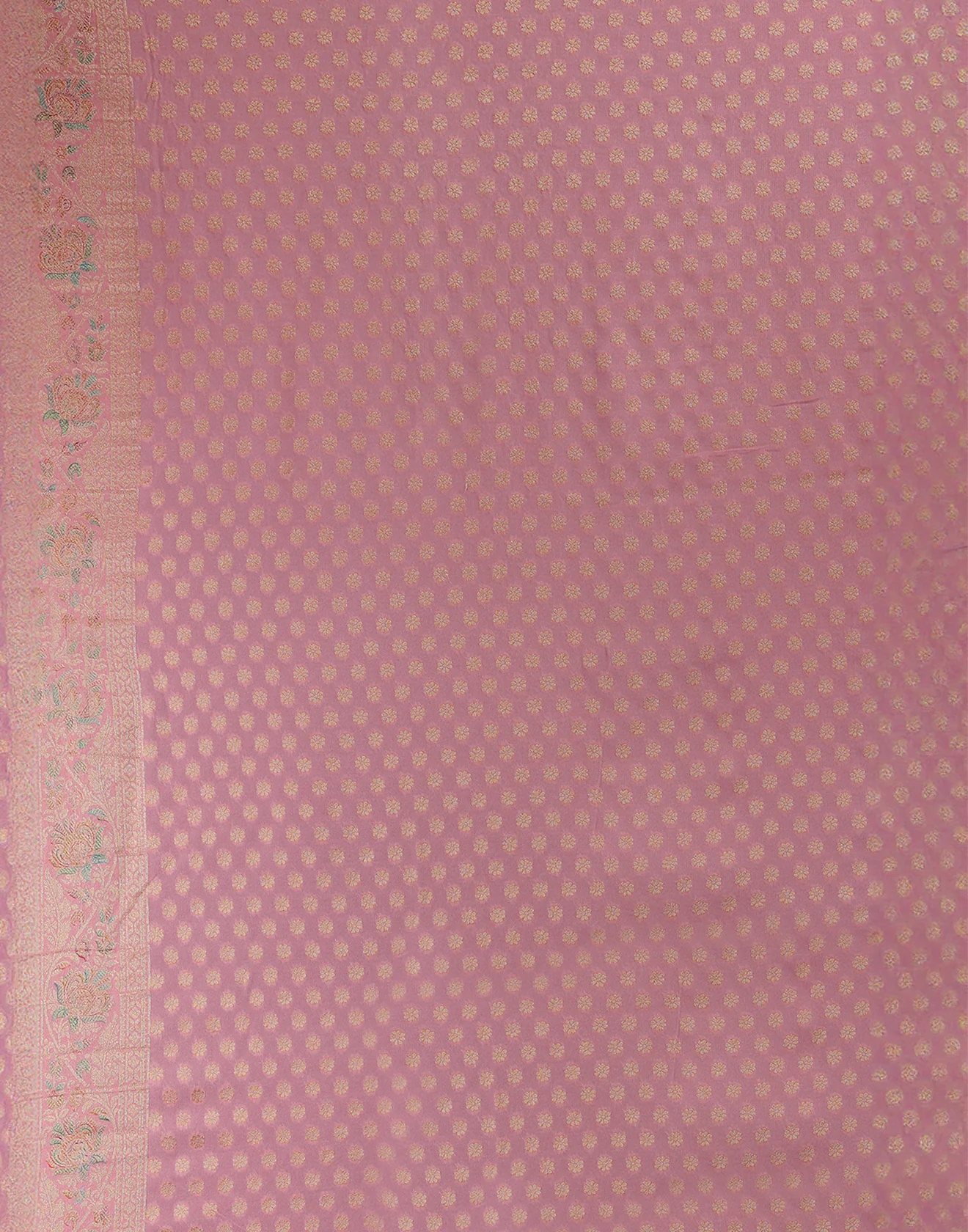 Floral Sorbet Dola Georgette Saree With Unstitched Blouse Fabric - Image 5