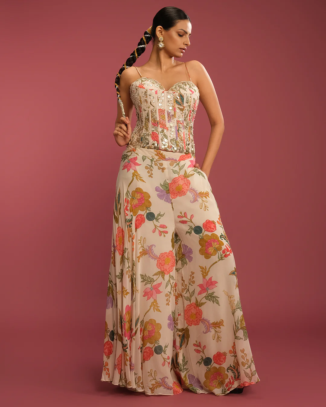 Gardenia Charm Printed Corset Set - Image 3