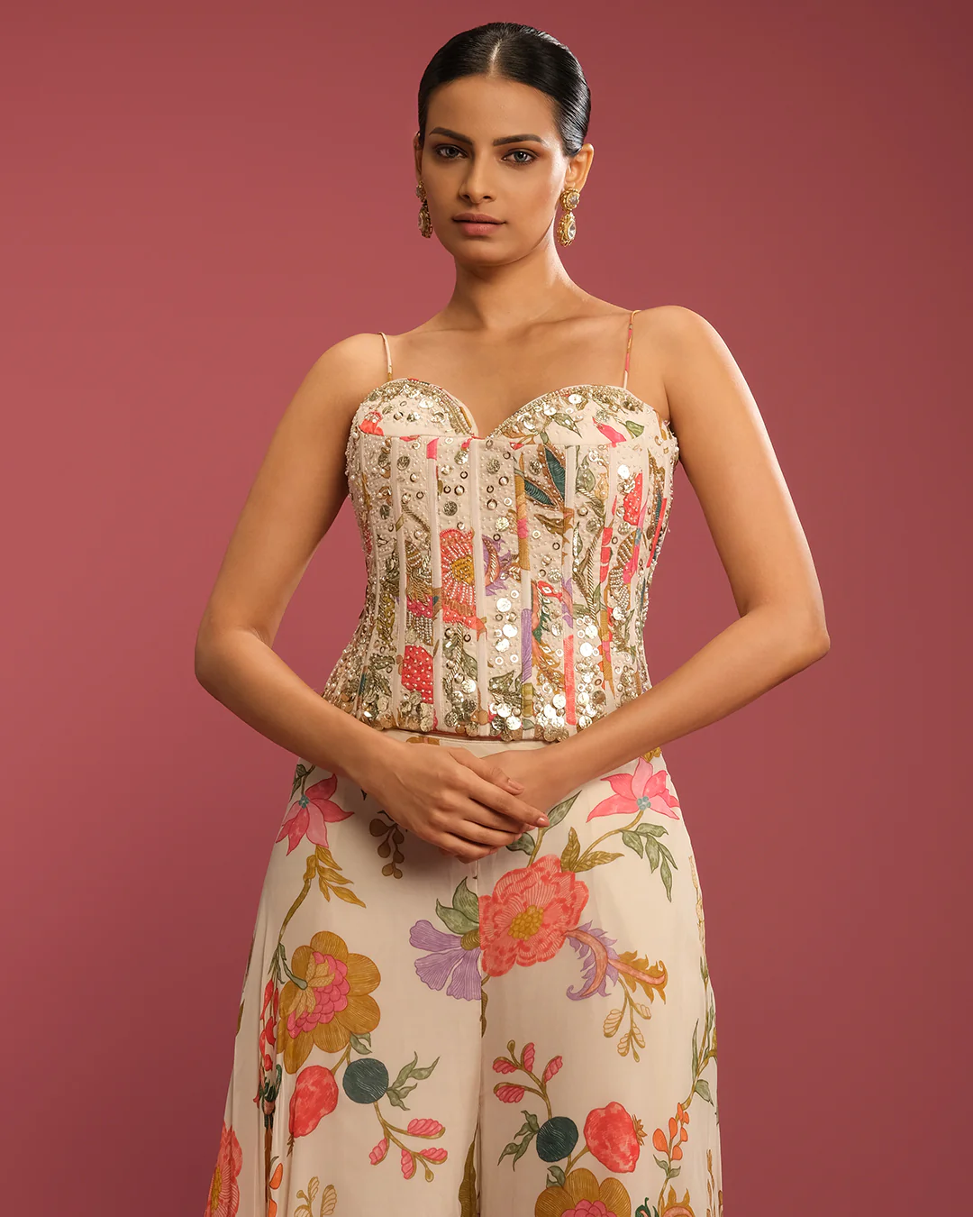 Gardenia Charm Printed Corset Set - Image 4