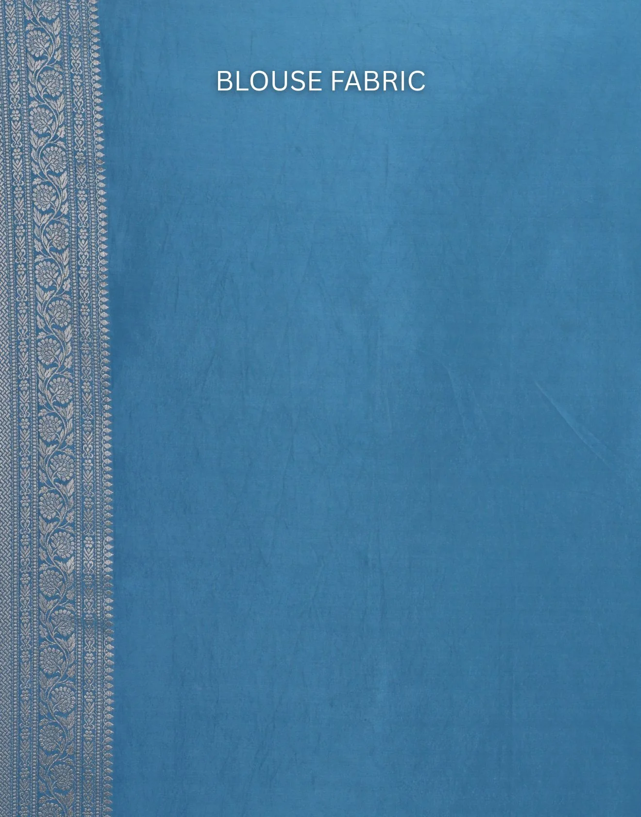 Glacier Blue Dola Silk Saree With Unstitched Blouse Fabric - Image 7