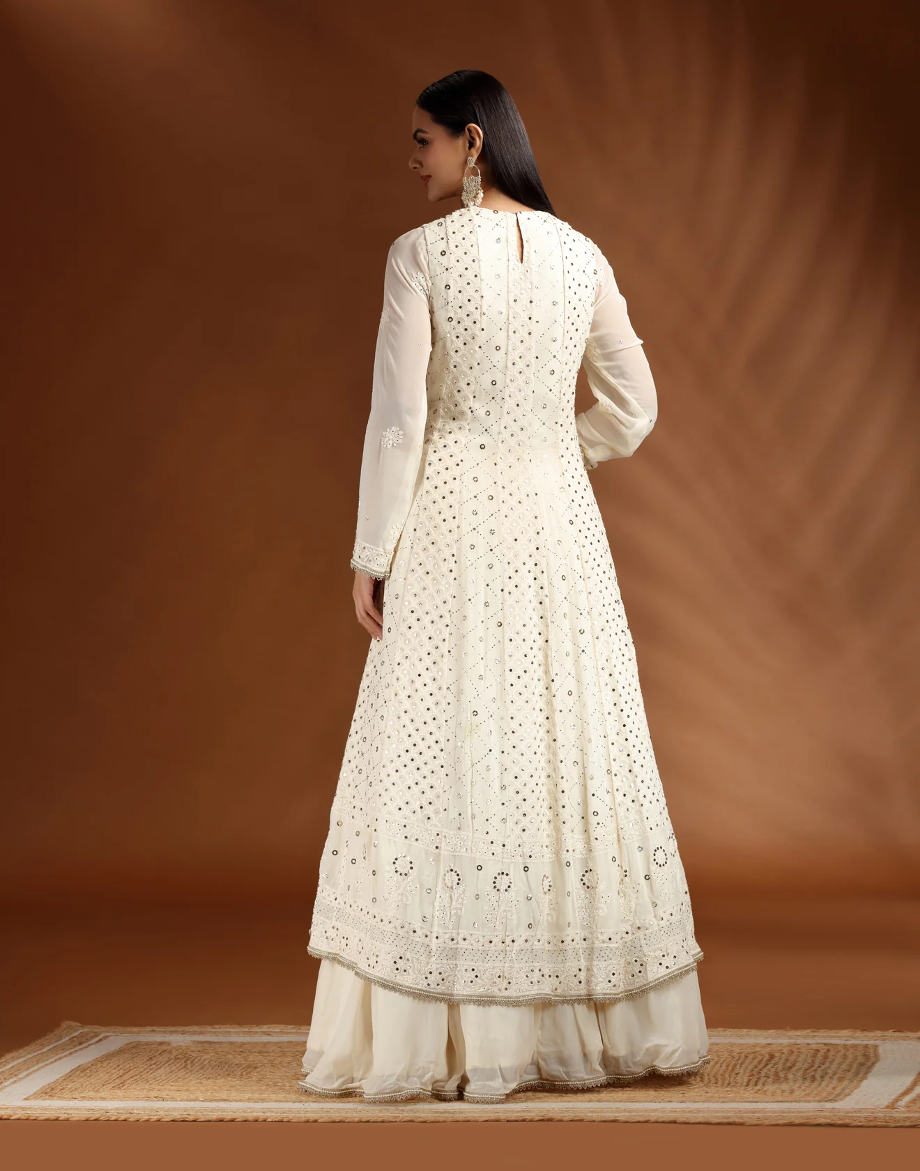 Golden Husk Lucknowi Embellished Sharara Suit - Image 5