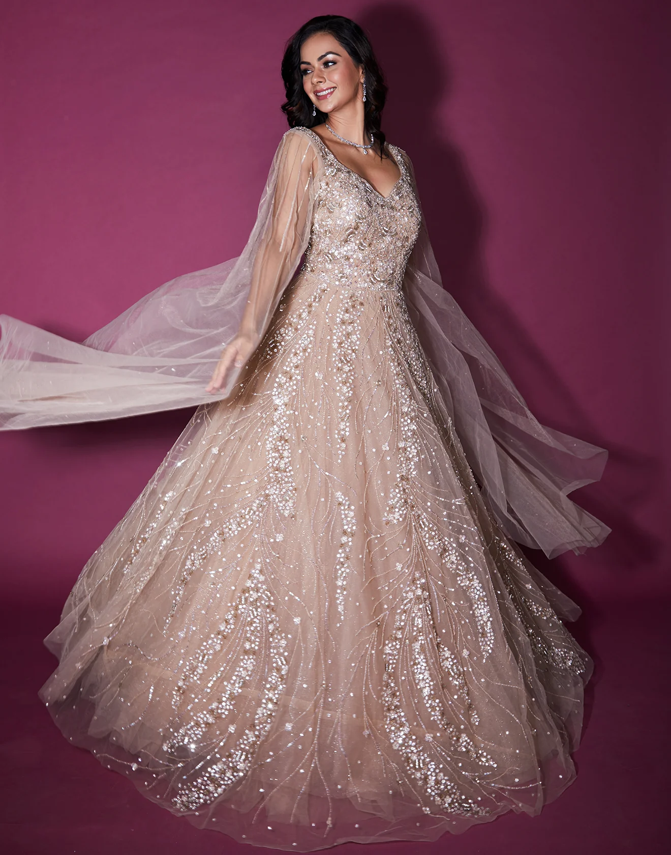 Golden Mirage Embellished Bridal Gown - Image 3