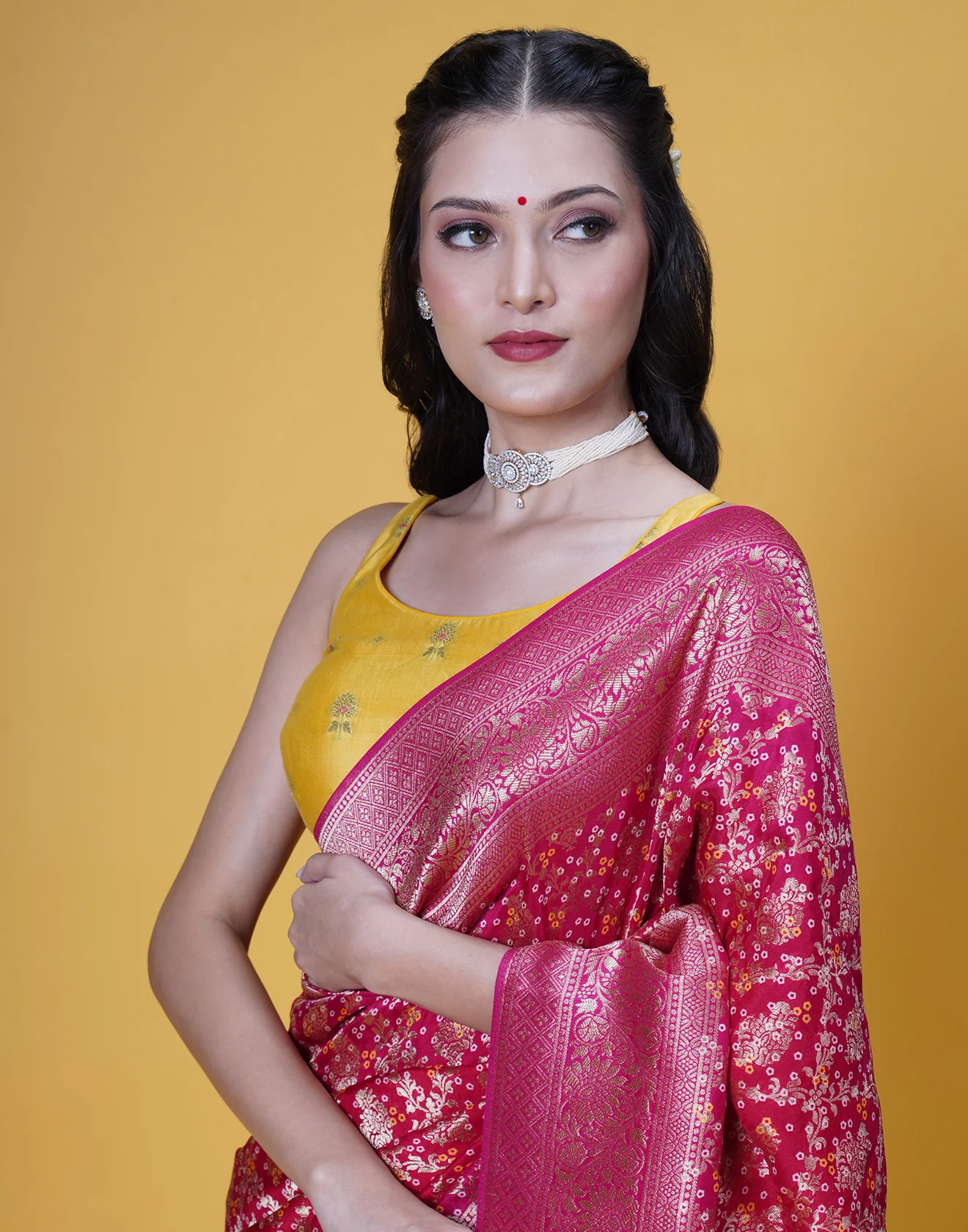 Gulmohar Drama Zari Woven Silk Saree - Image 3