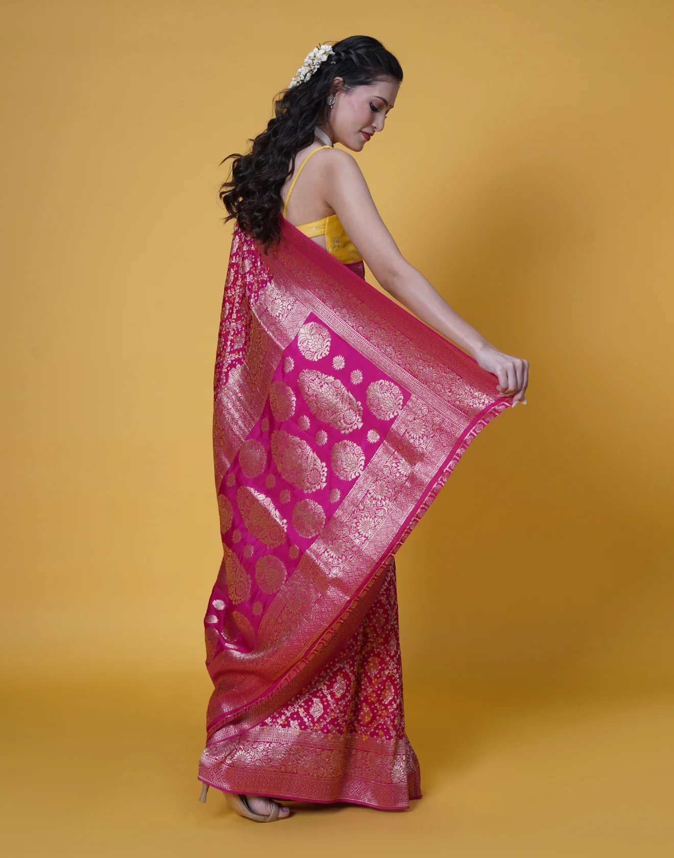 Gulmohar Drama Zari Woven Silk Saree - Image 5
