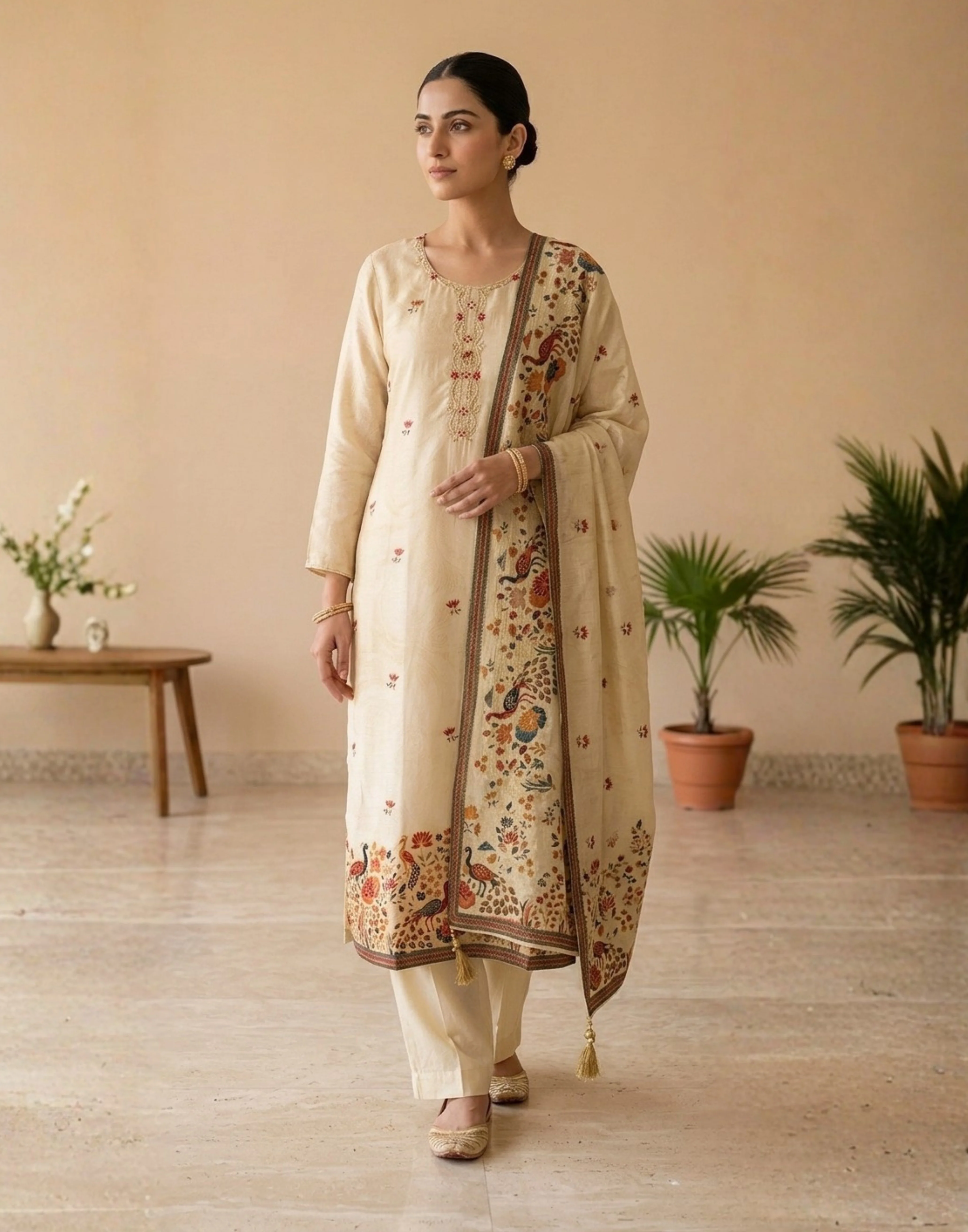 Ivory Cloud Classic Workwear Kurta Set