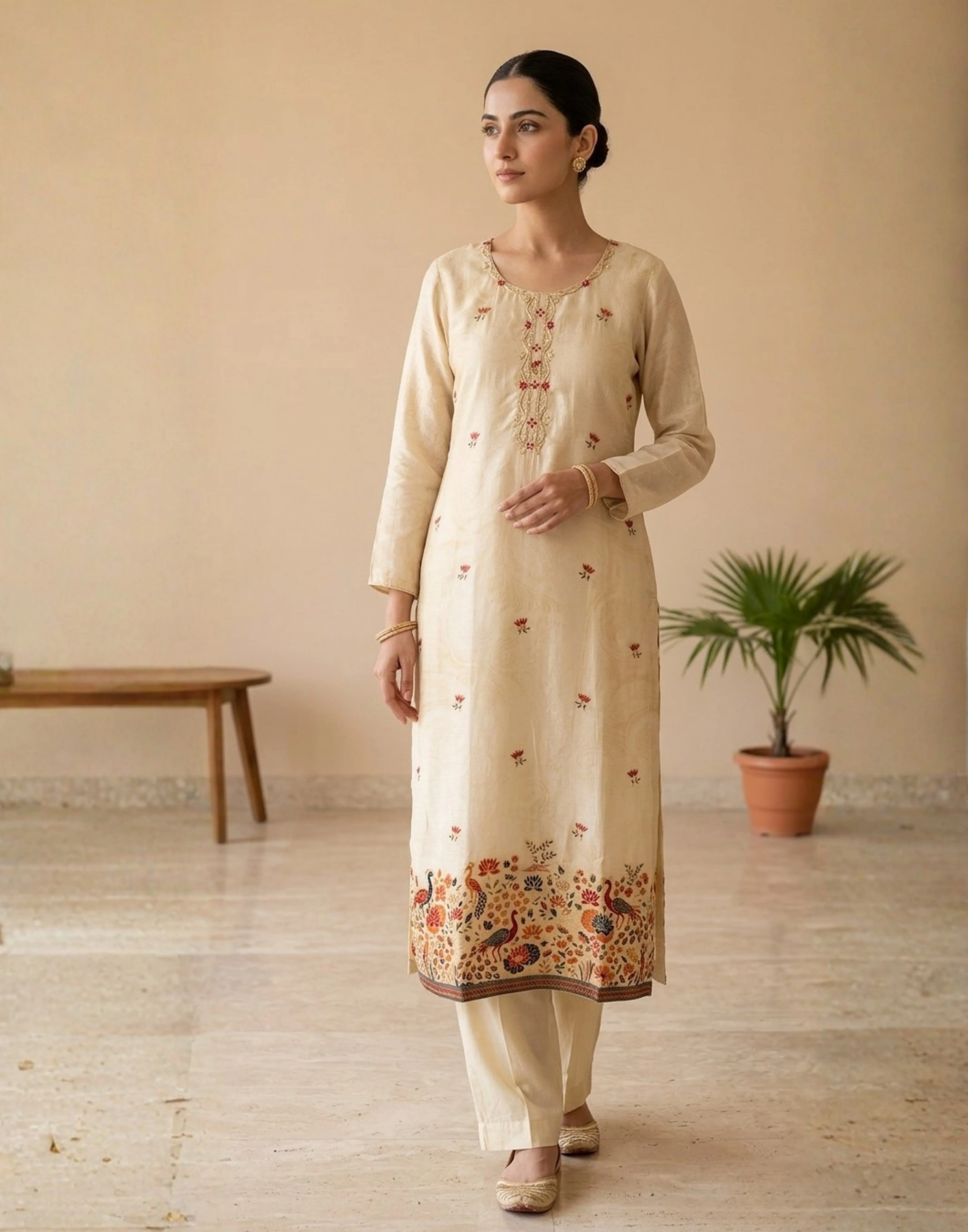 Ivory Cloud Classic Workwear Kurta Set - Image 2