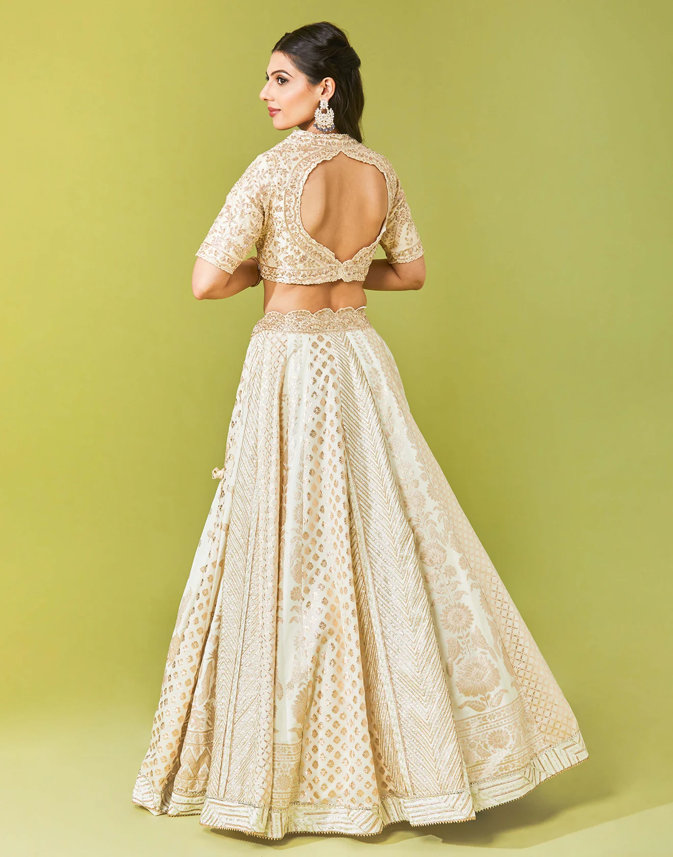 Ivory Gold Embroidered Lehenga Set - Image 5
