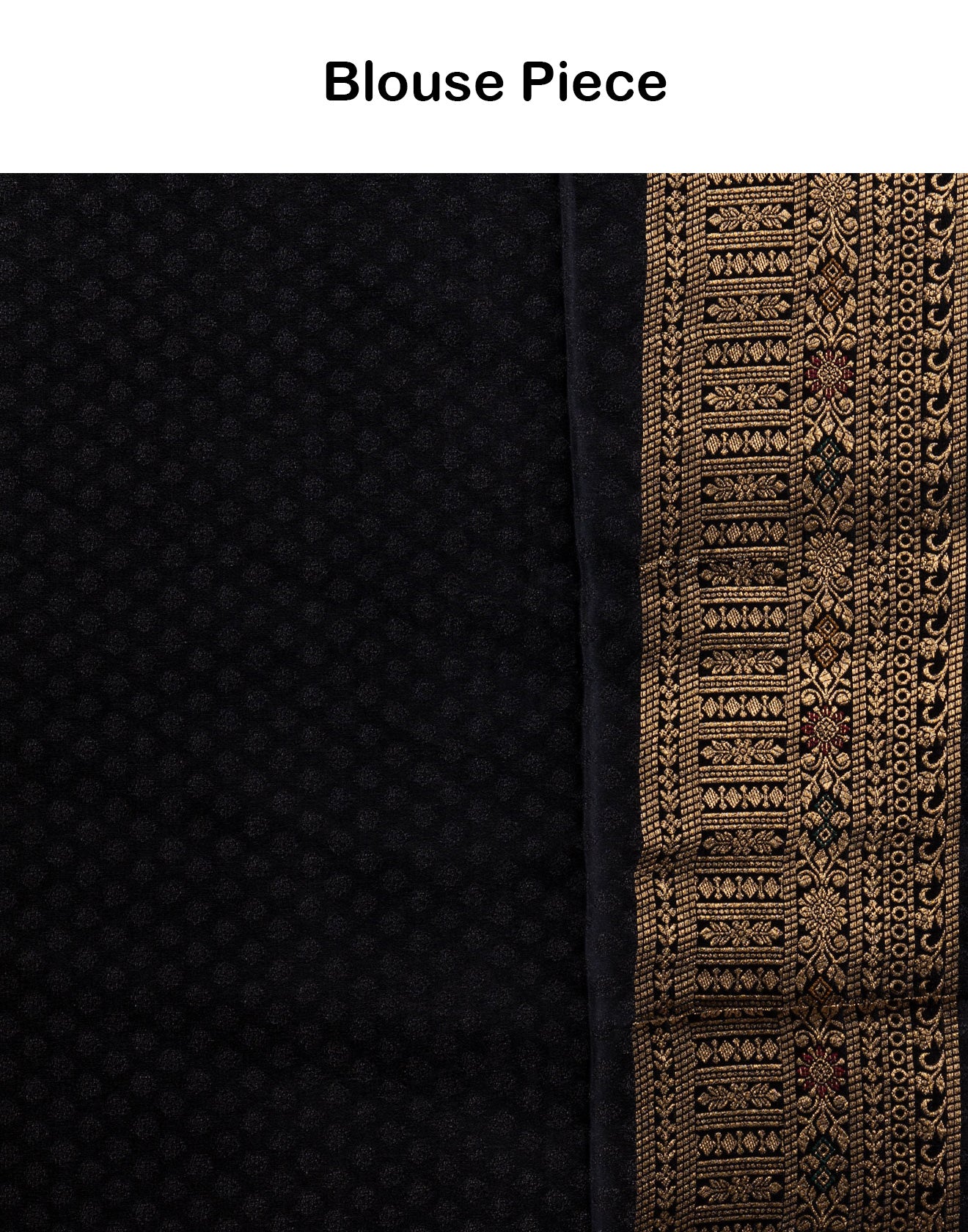 Jet Black Traditional Banarasi Silk Saree - Image 4