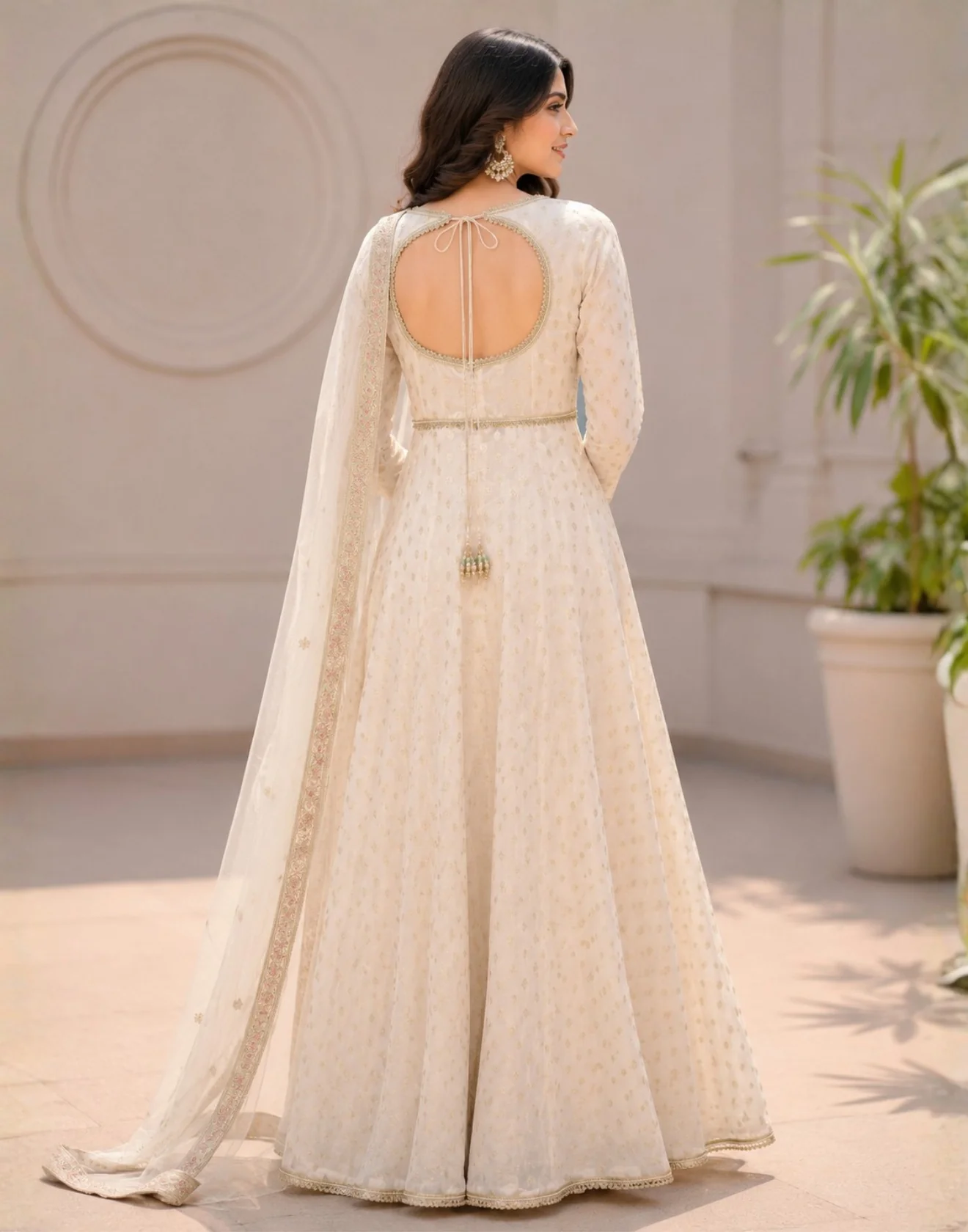 Luxe Dune Chanderi Anarkali Set - Image 2