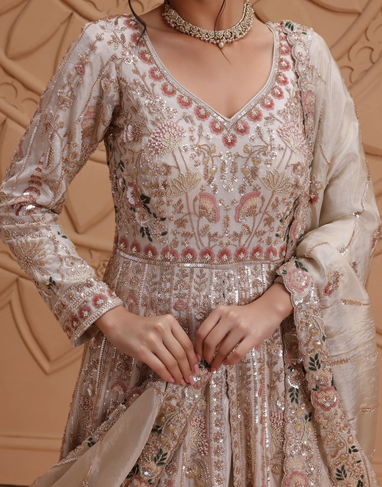 Maharani Vows Ethereal Embroidered Bridal Lehenga Set - Image 3