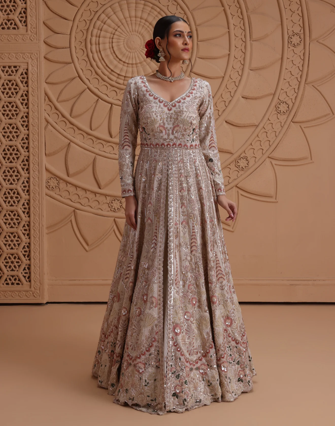 Maharani Vows Ethereal Embroidered Bridal Lehenga Set - Image 4