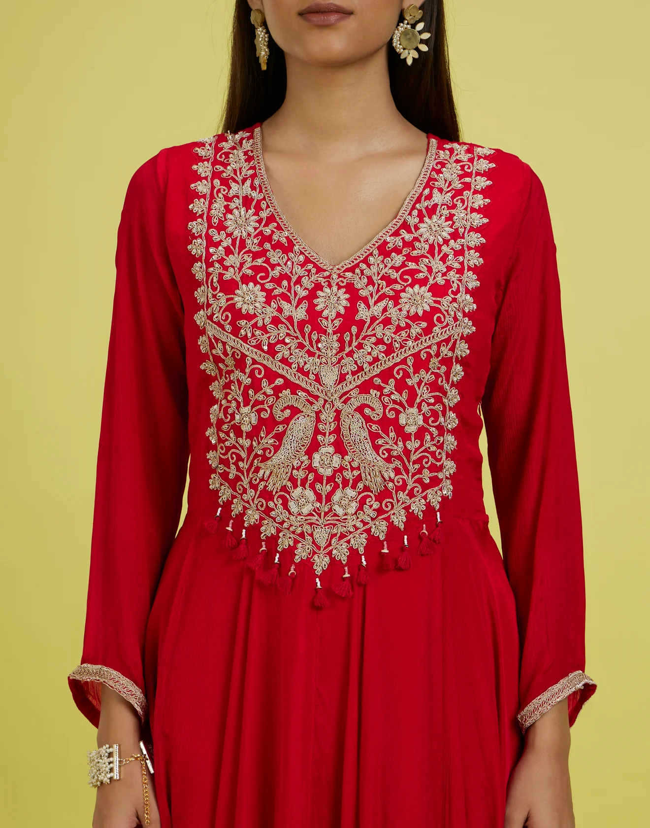 Mastani Laal Zardosi Embroidered Co-Ord Kurta Set - Image 5