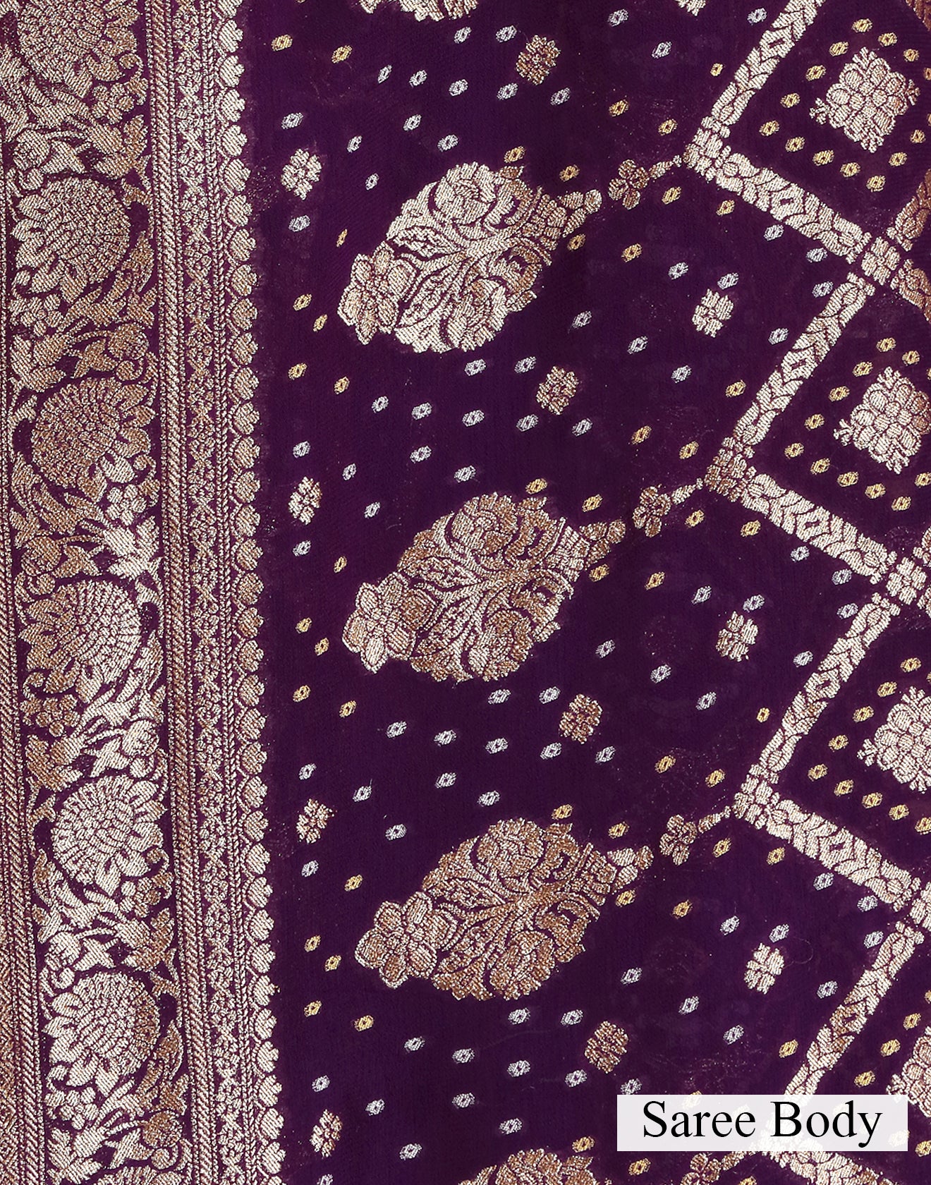 Midnight Iris Festive Bandhej Saree - Image 5