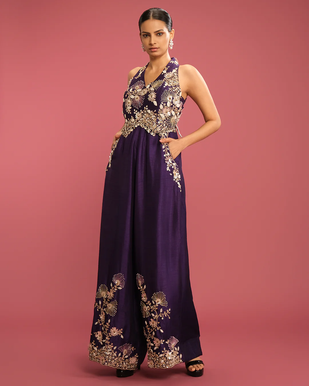Midnight Orchid Festive Jumpsuit
