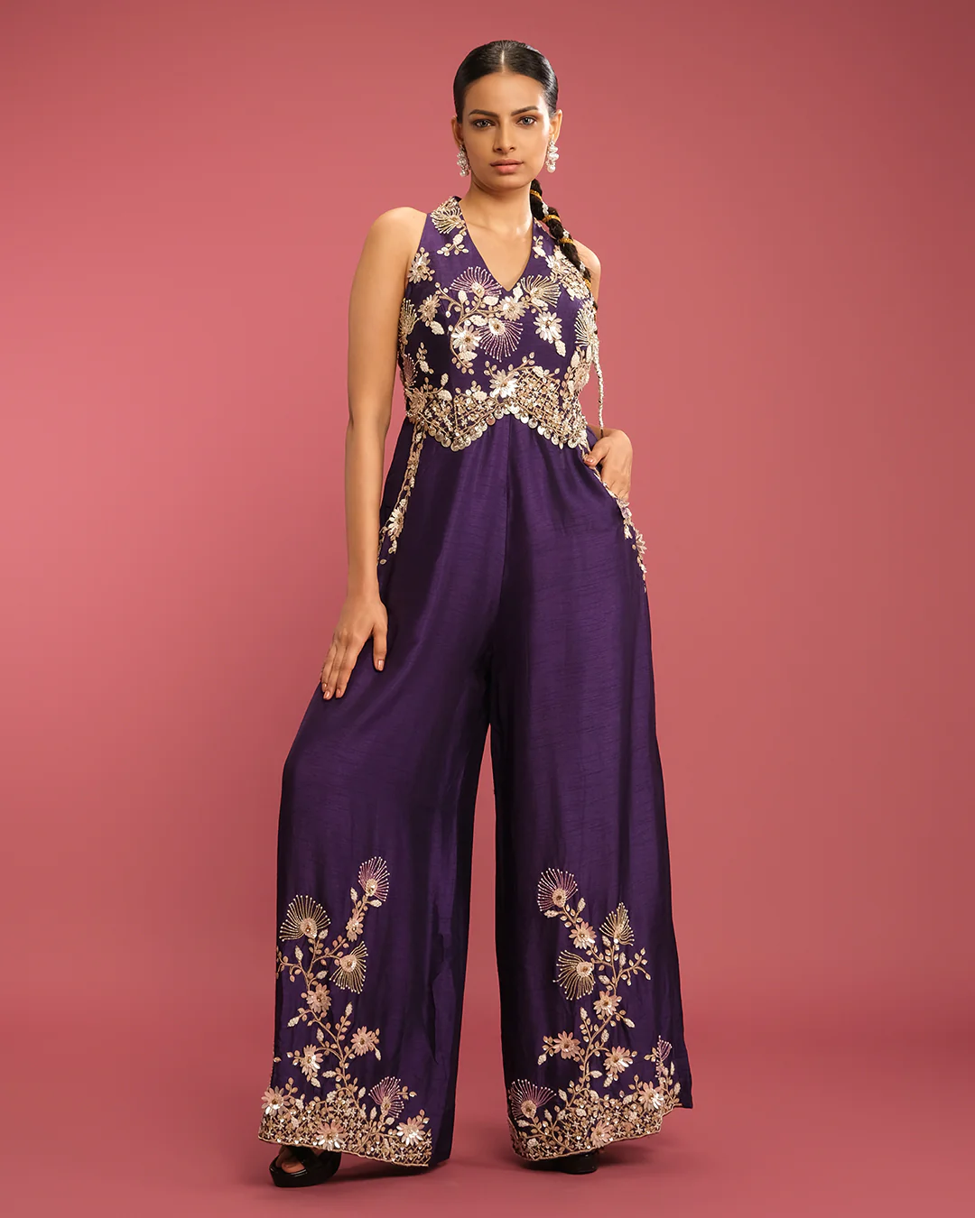 Midnight Orchid Festive Jumpsuit - Image 2