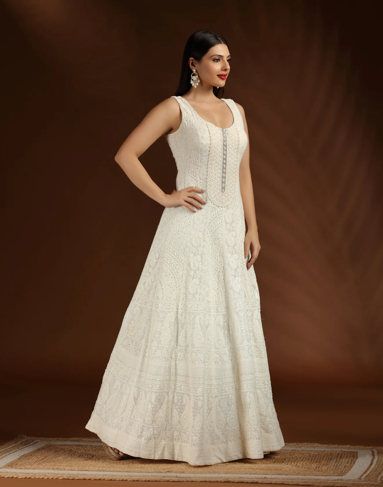Moon Ivory Lucknowi Suit Set - Image 3