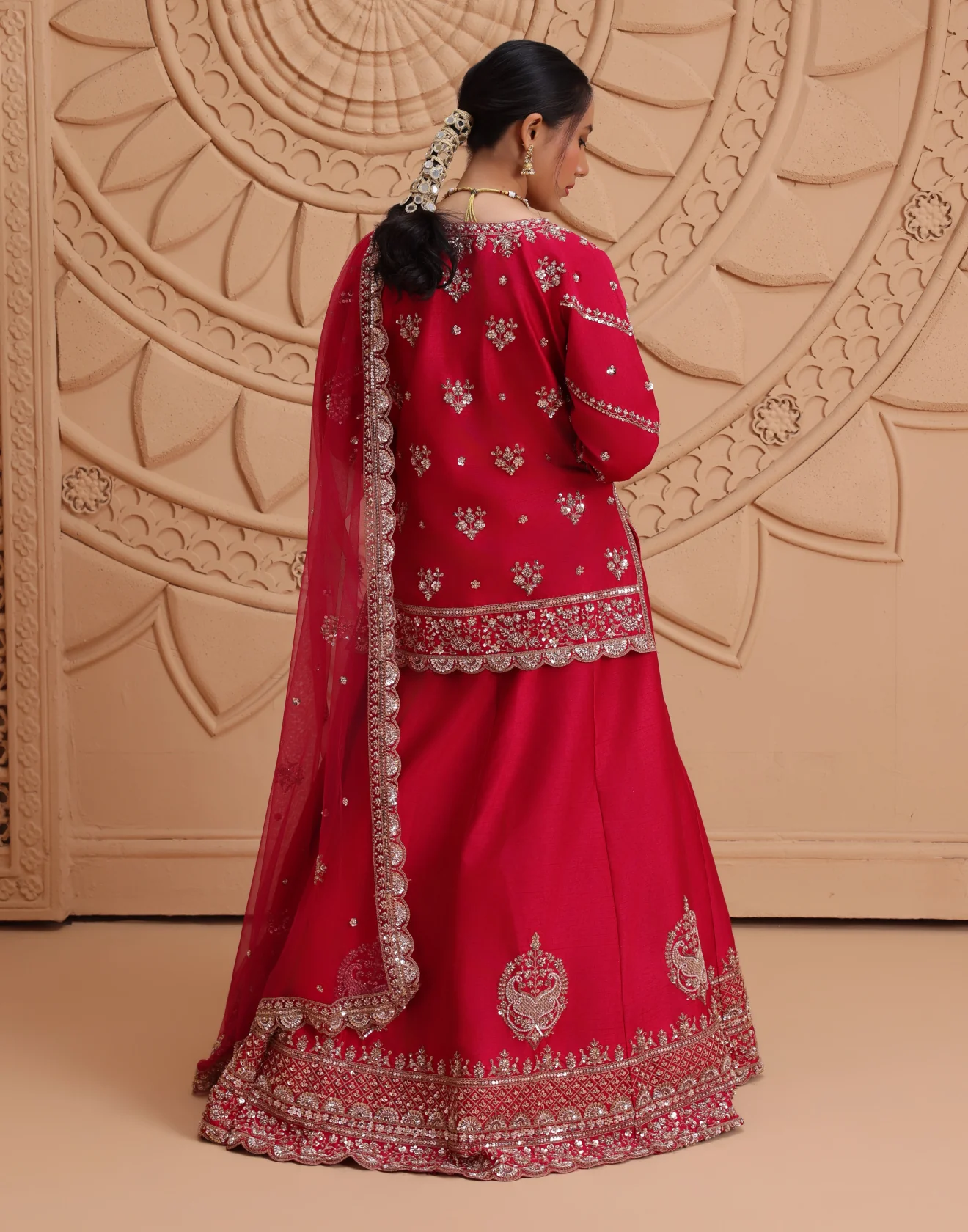 Noor-e-Surkh Embroidered Kurta Lehenga Set - Image 5