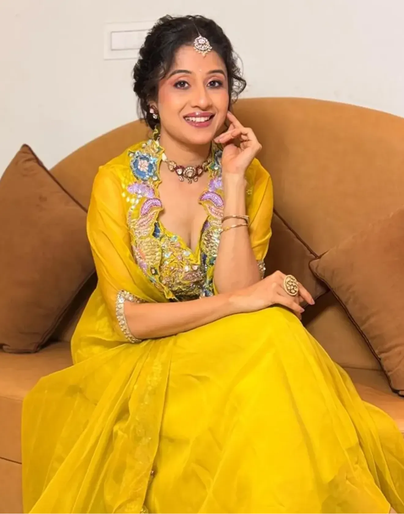 Paridhi x Roopkala Honeybee Mist Embroidered Festive Fusion Set with Jacket & Palazzo
