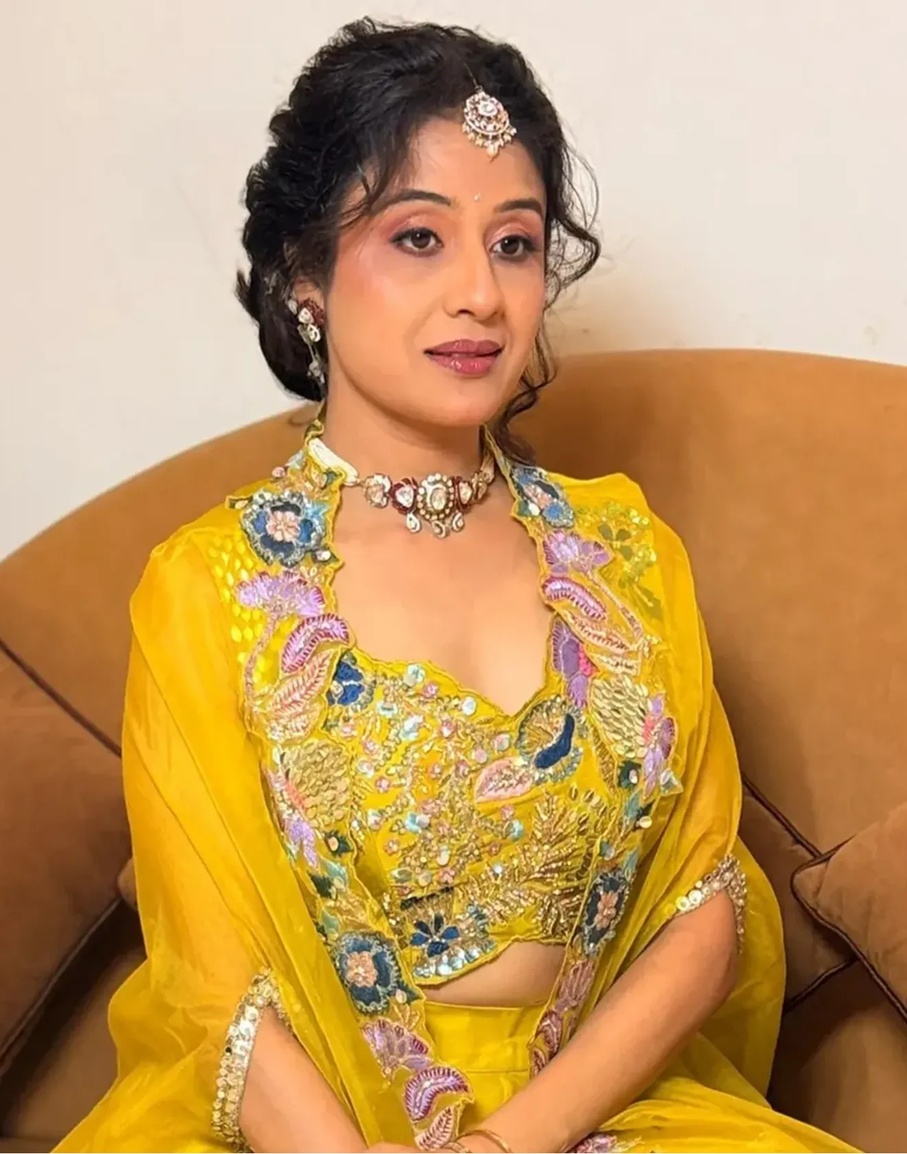 Paridhi x Roopkala Honeybee Mist Embroidered Festive Fusion Set with Jacket & Palazzo - Image 3