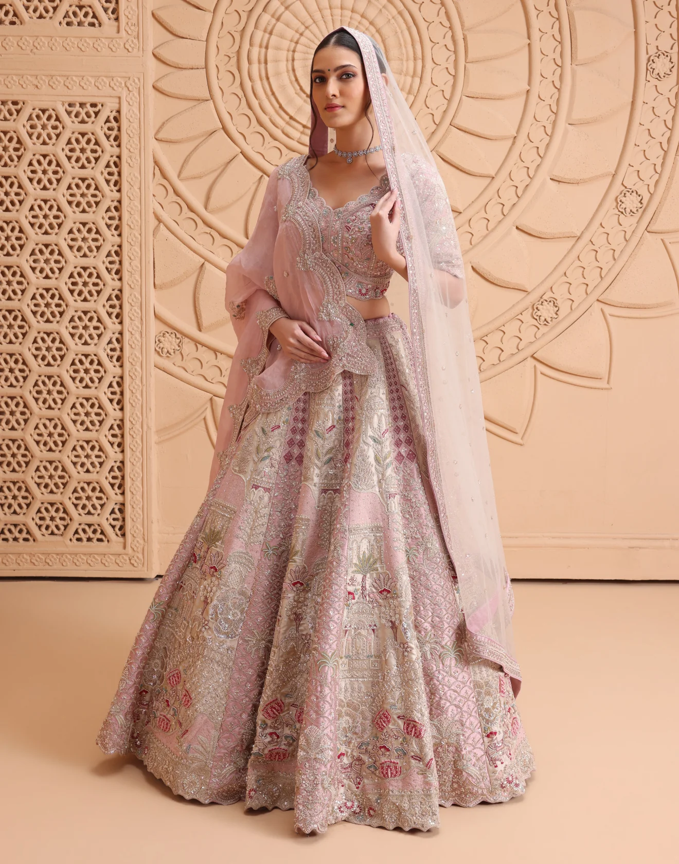 Pearl Aura Embroidered Bridal Lehenga Set