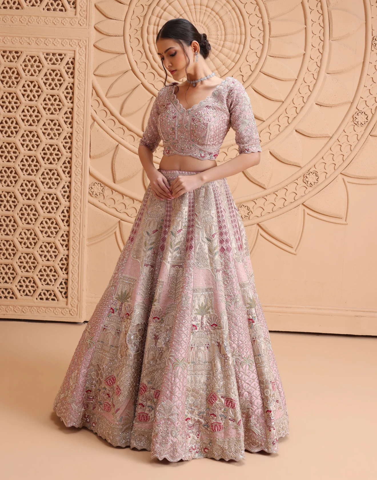 Pearl Aura Embroidered Bridal Lehenga Set - Image 3