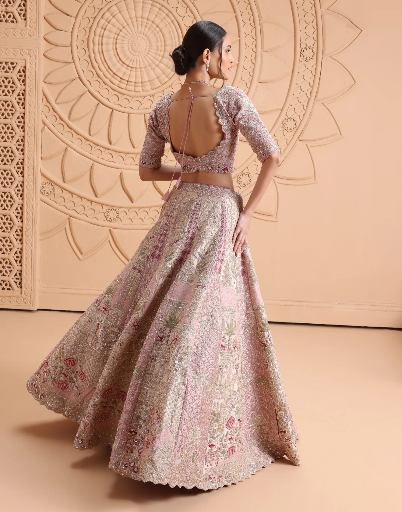 Pearl Aura Embroidered Bridal Lehenga Set - Image 5
