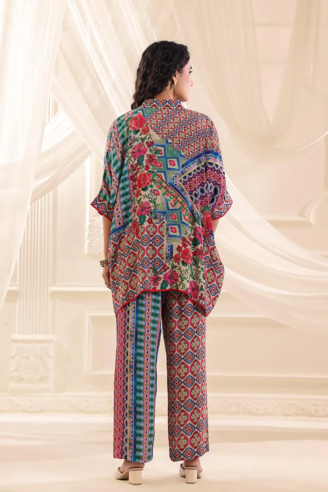 Rainbow Hues Abstract Printed Oversize Co-Ord Set - Image 5