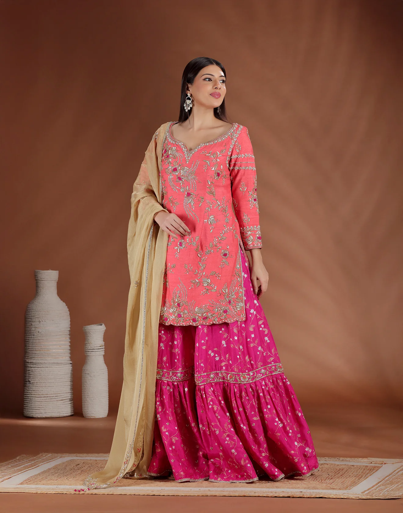Rang Rewaaz Embroidered Wedding Sharara Suit - Image 3