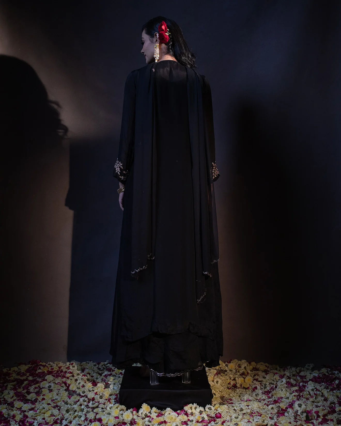 Raven Black Embroidered Salwar Suit Set - Image 5
