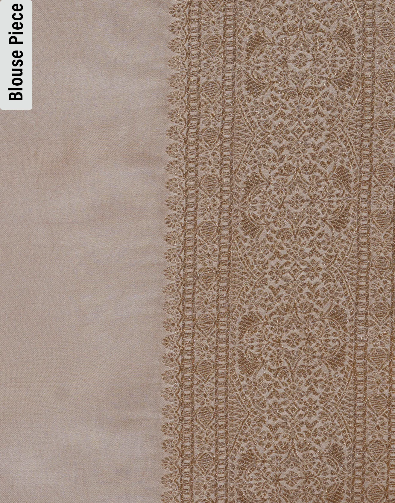 Royal Gold Self Woven Silk Saree - Image 7