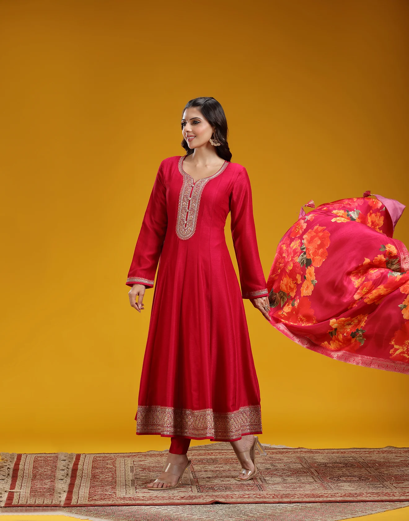 Ruby Petal Kalidaar Festive Anarkali Set - Image 3