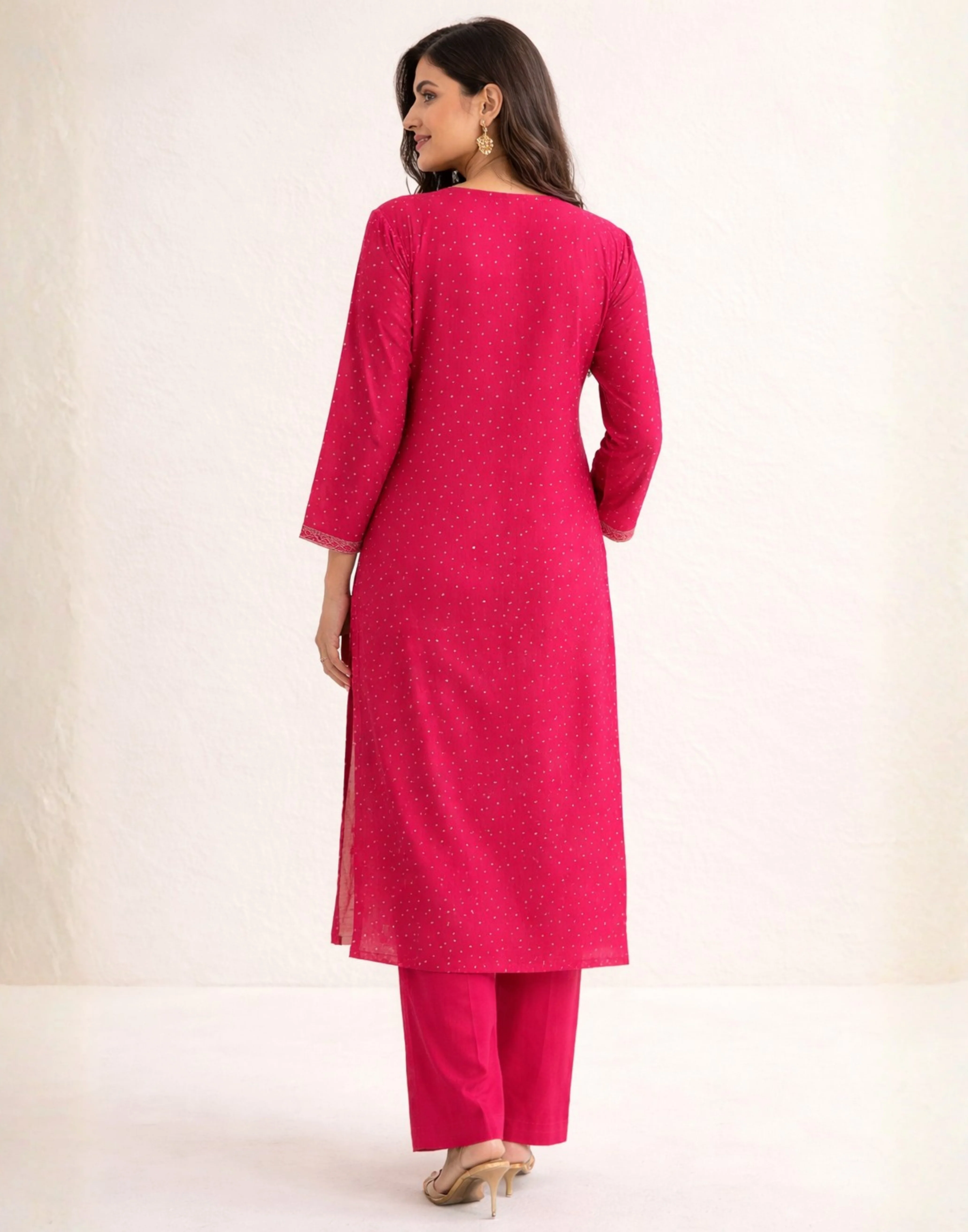 Ruby Rush Machine Embroidered Straight Fit Kurta With Pant Set - Image 2