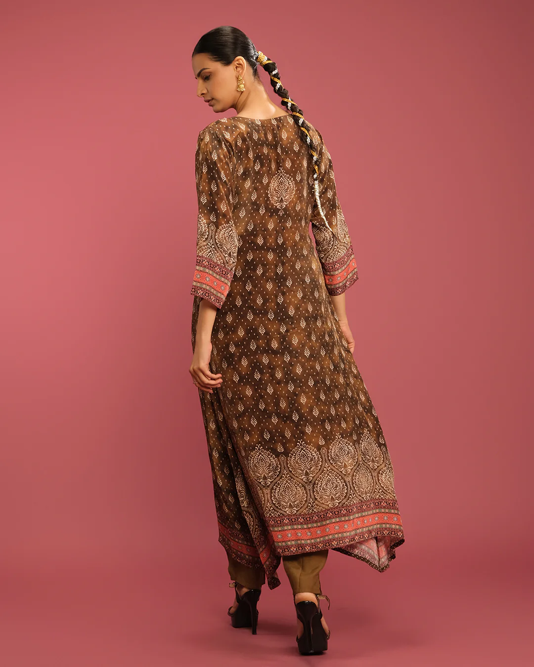 Rustic Olive Printed Kurta Set - Image 5