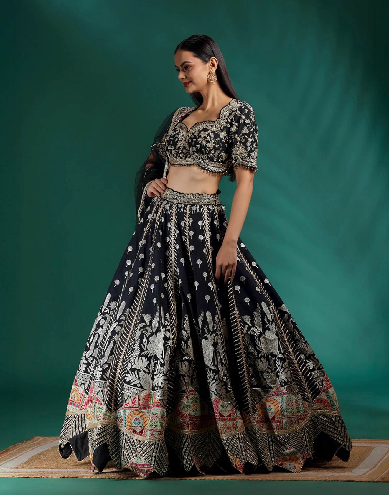 Shadow Gleam Brocade Silk Lehenga Set - Image 2