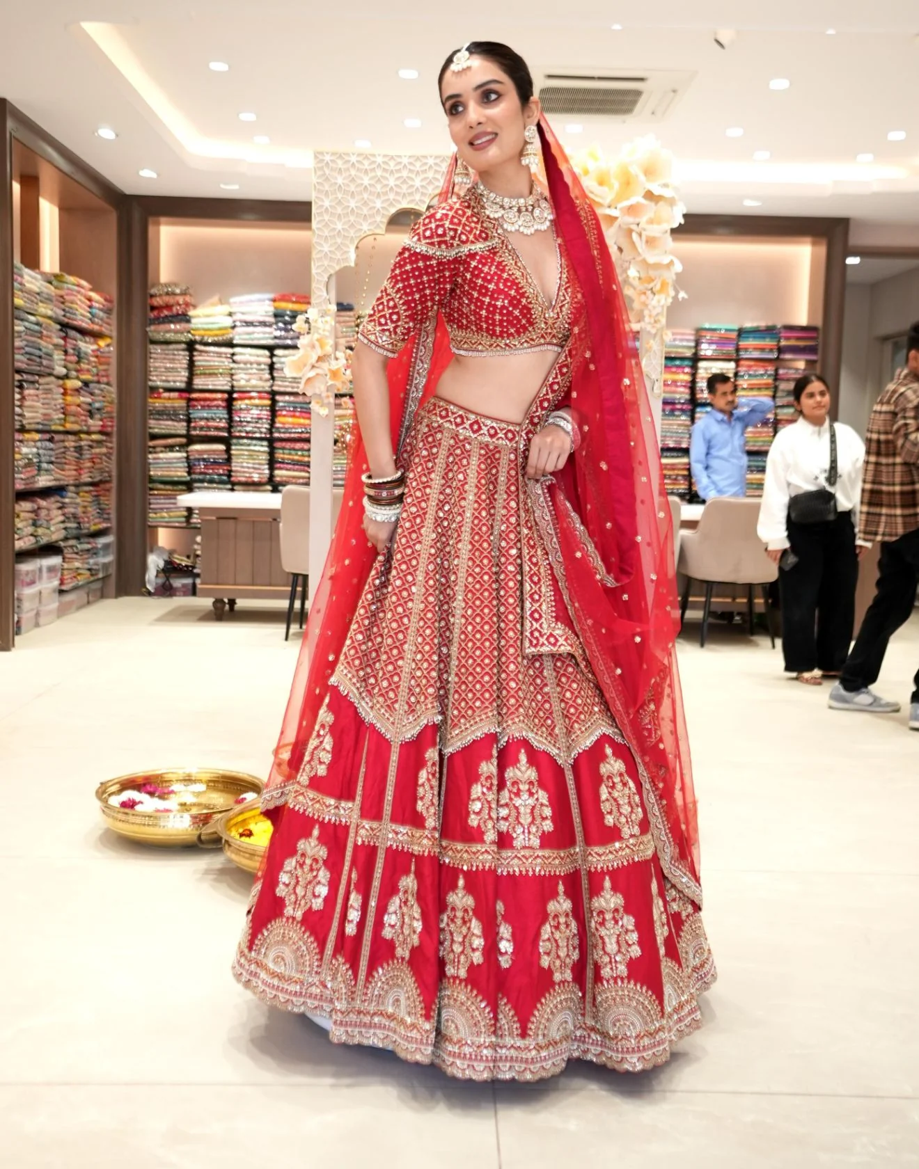 Sonali Kukreja X Roopkala Red Bridal Lehenga - Image 2