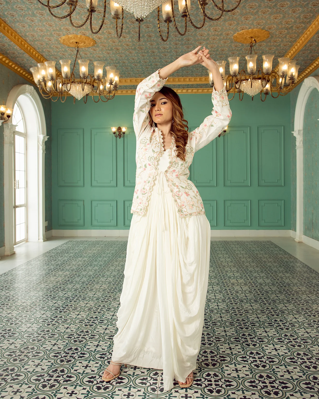 Stone White Embellished Fusion Set - Image 2